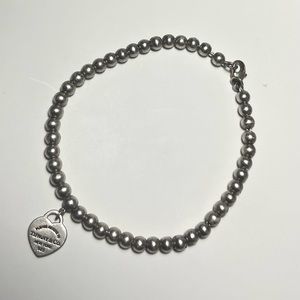 Tiffany Blue Heart Tag Bead Bracelet